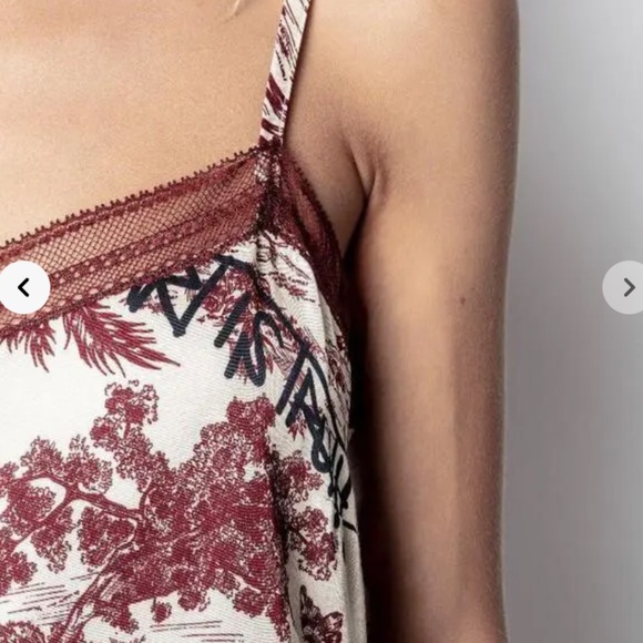Zadig & Voltaire Camel Jouy Printed Camisole size 4/*mint condition - Picture 8 of 8